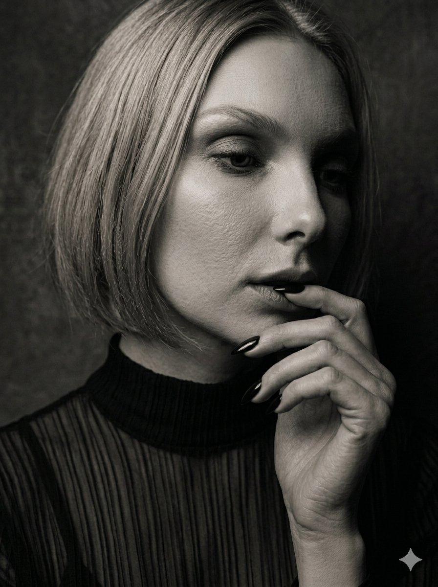 Moody Sepia Hand Study Portrait - AI image template preview