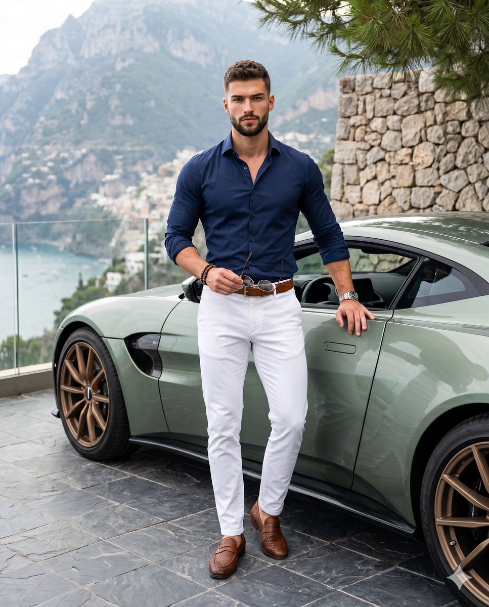 Luxury Automotive Lifestyle Male Portrait - AI image template preview