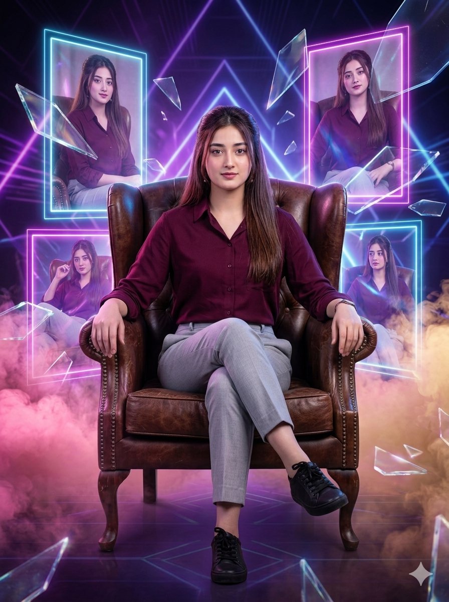 Shattered Reality Cinematic Portrait - AI image template preview