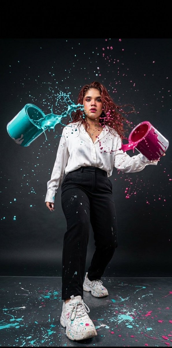 Stroboscopic Action Artist Shot - AI image template preview