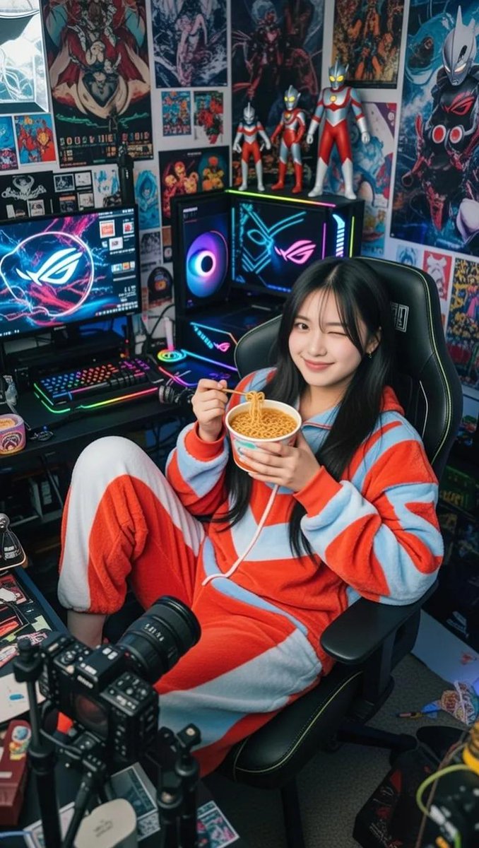 Cosy Gamer Girl Room Aesthetic - AI image template preview