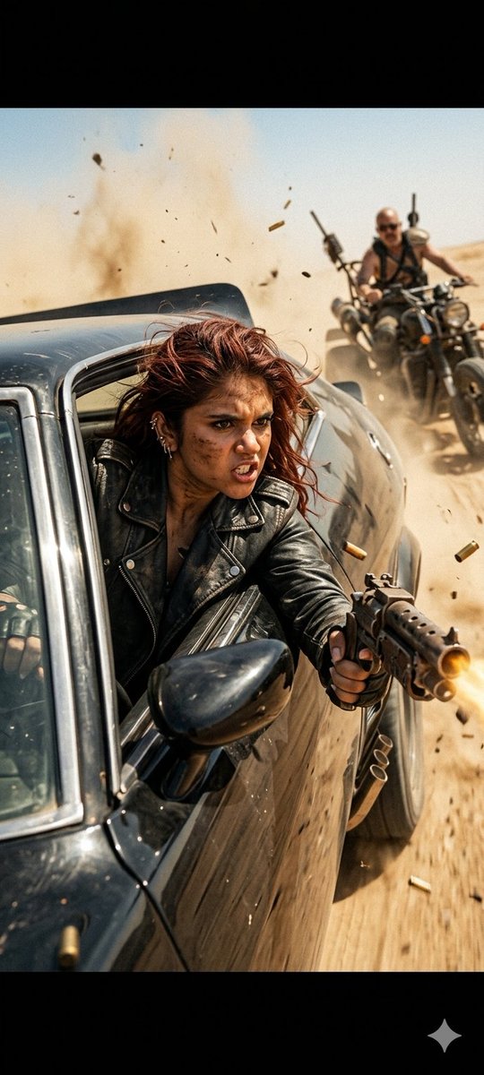 Mad Max Action Desert Chase - AI image template preview