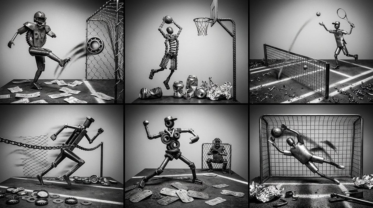 Scrap Metal Sports Dioramas - AI image template preview