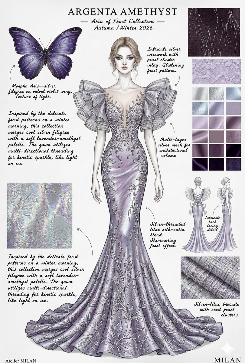 Ethereal Butterfly Couture Sketches - AI image template preview