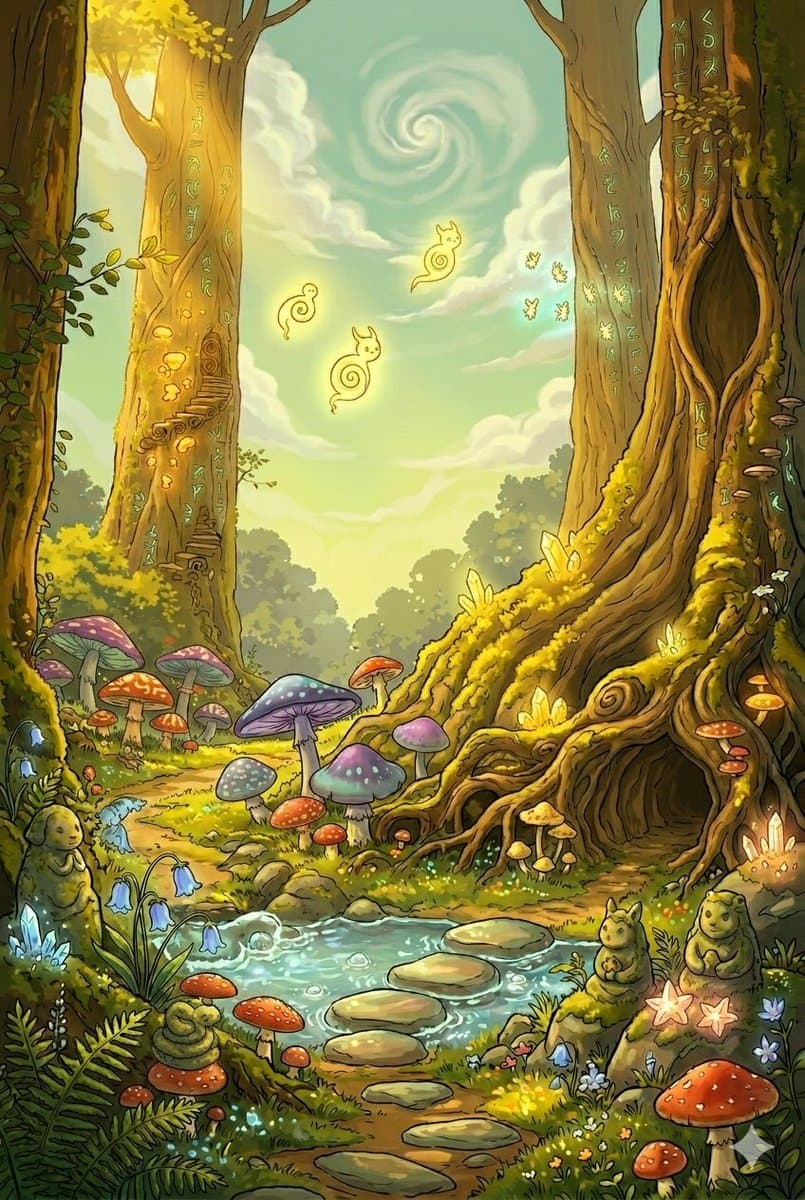 Whimsical Forest Cottage Illustration preview