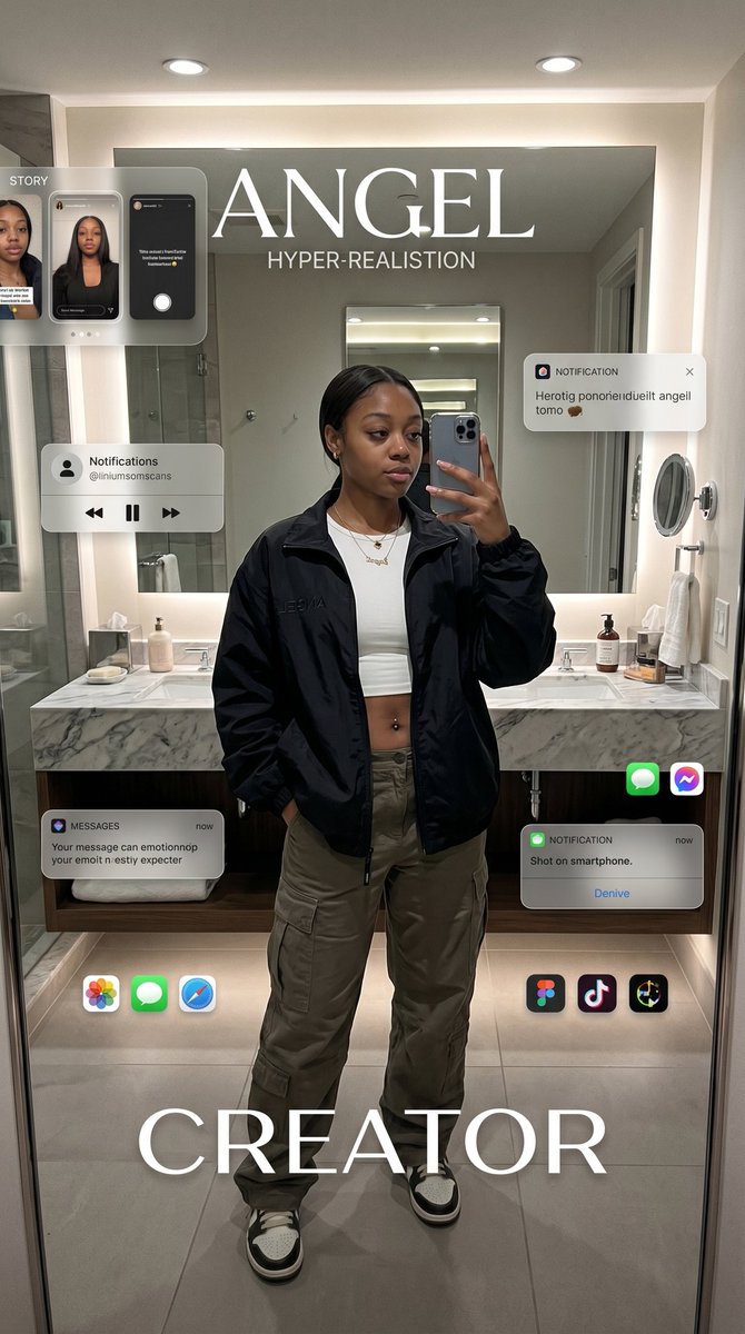 Digital Creator Mirror Selfie Poster - AI image template preview