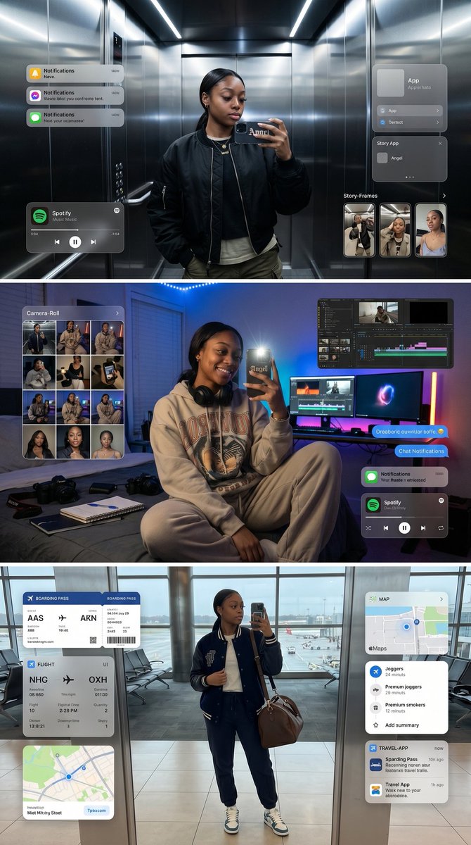 Cinematic Elevator Selfie Fashion Poster - AI image template preview