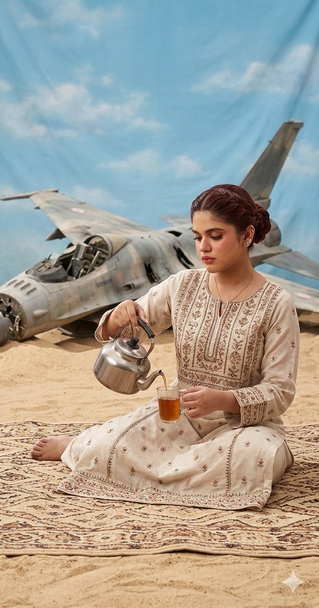 Surrealist Desert Tea Ceremony - AI image template preview