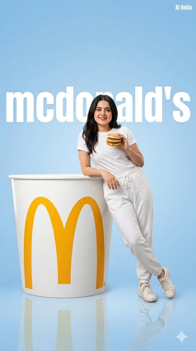 Minimalist McDonald's Fashion Ad - AI image template preview