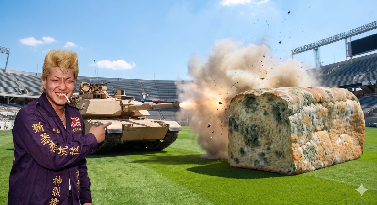 Classic Bosozoku Member vs Molded Bread - AI image template preview