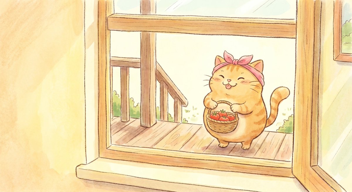 Orange Cat Picture Book Illustration - AI image template preview