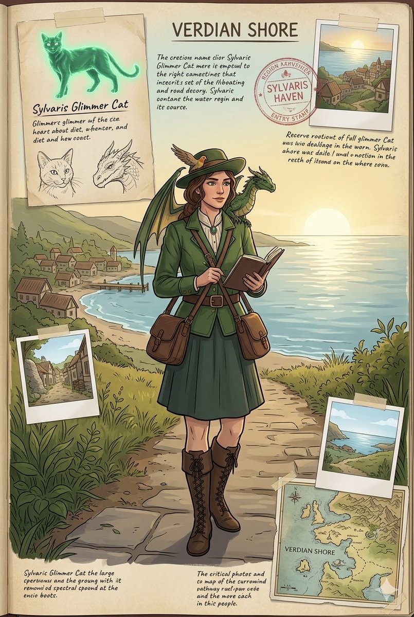 Fantasy Field Journal Illustration - AI image template preview