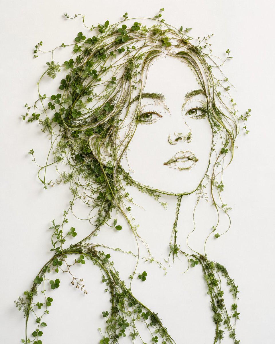 Minimalist Botanical Wall Art Portrait - AI image template preview