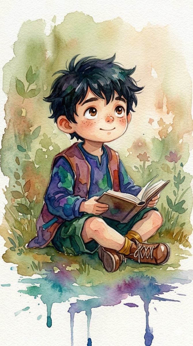 Watercolor Woodland Children Illustrations - AI image template preview