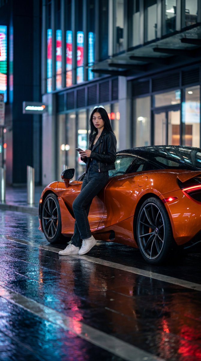 Cinematic McLaren 720S Night Photography - AI image template preview