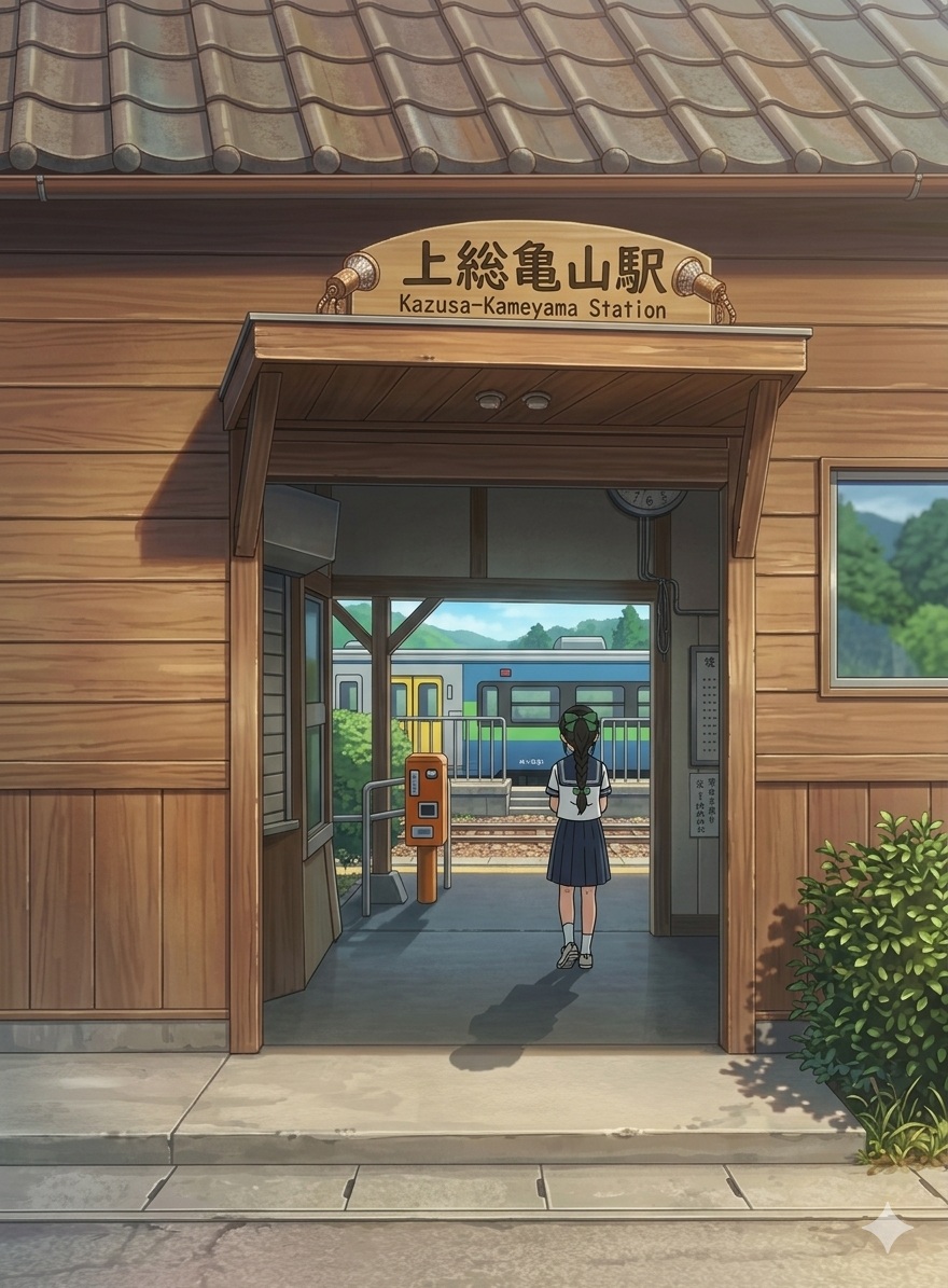 Anime Railway Station Transformation - AI image template preview