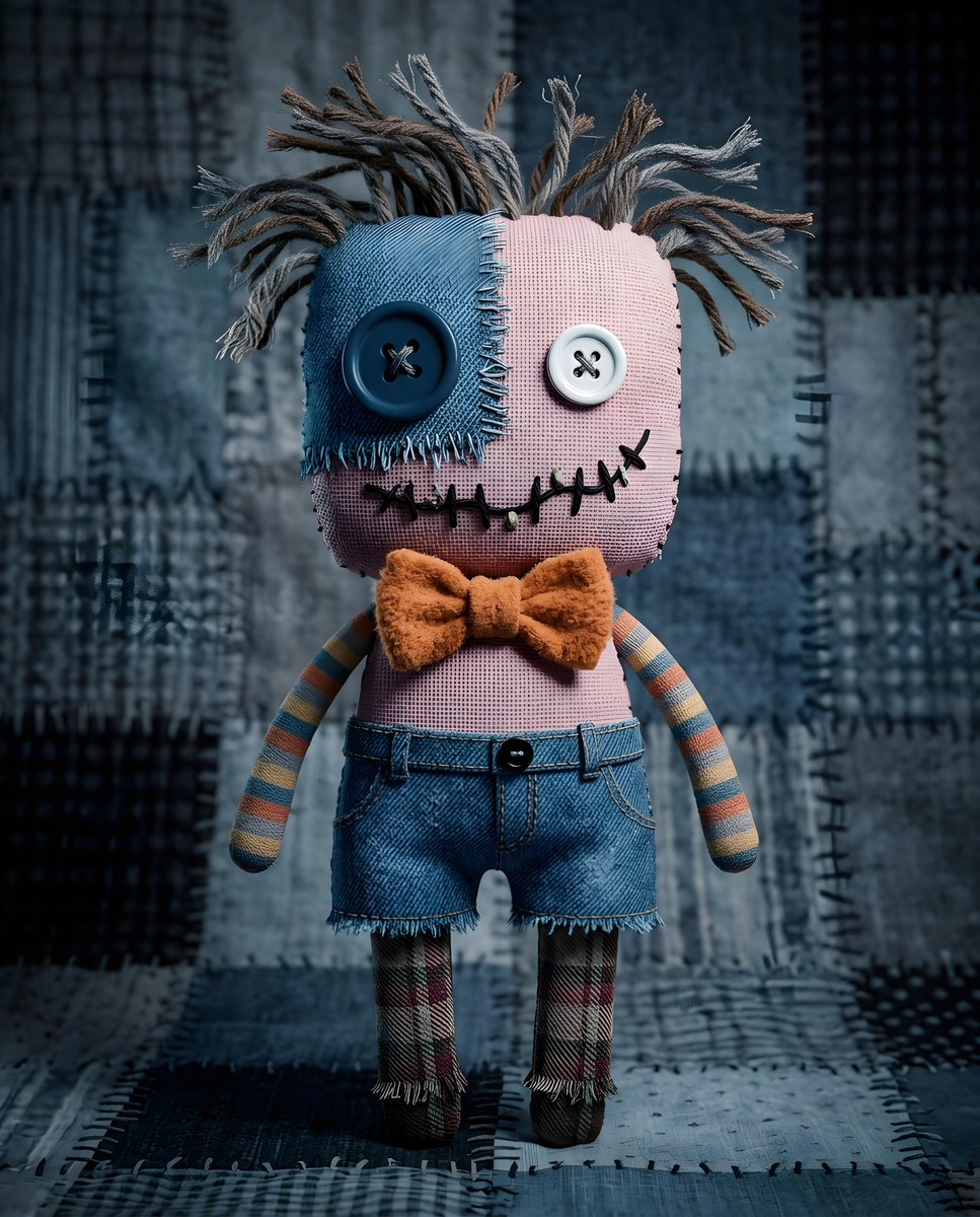 Whimsical Spooky Fabric Doll - AI image template preview