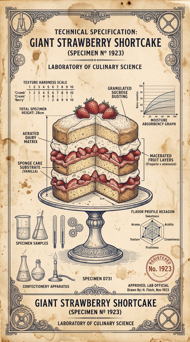Vintage Scientific Blueprint Dessert - AI image template preview