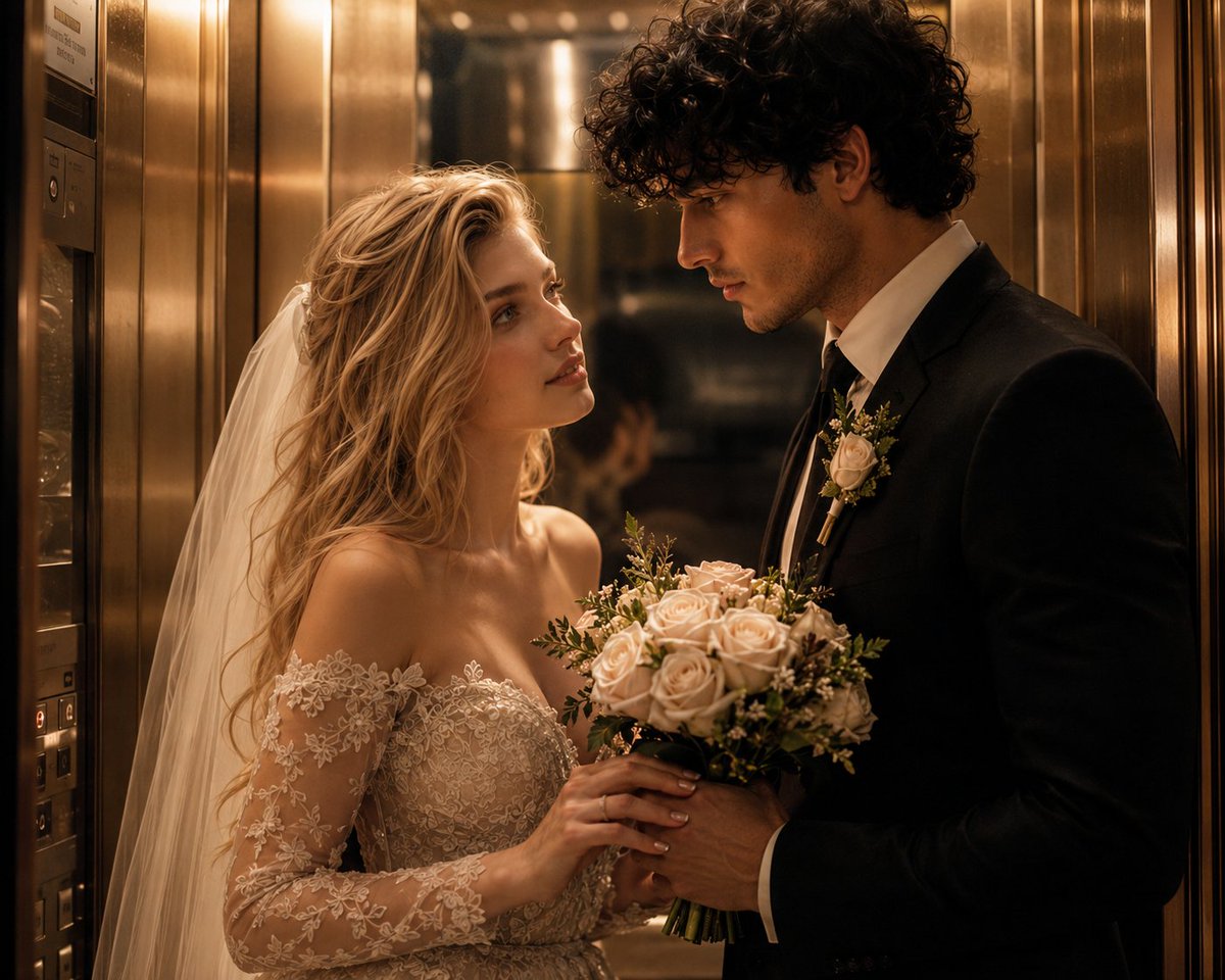 Romantic Cinematic Elevator Portrait - AI image template preview