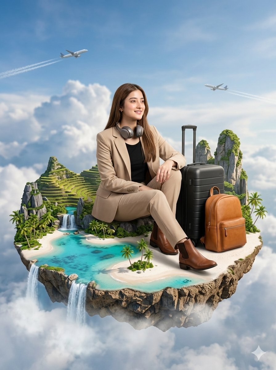 Floating Philippines Island Travel Portrait - AI image template preview