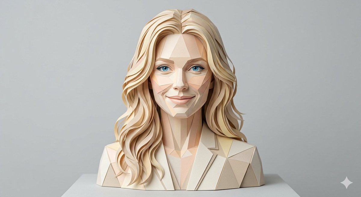Realistic Paper Sculpture Portrait - AI image template preview