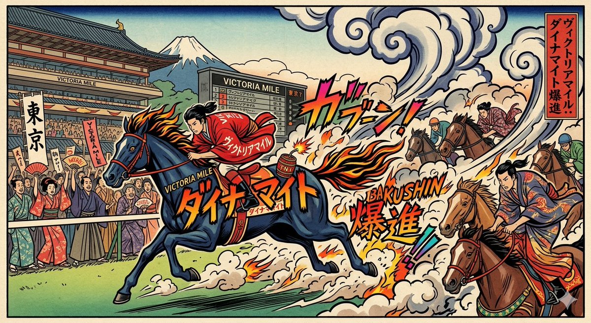 Victoria Mile Horse Racing Dynamite - AI image template preview