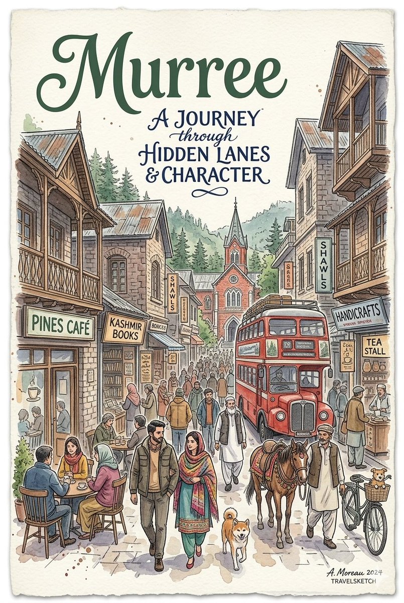 Watercolor Travel Poster Fusion - AI image template preview