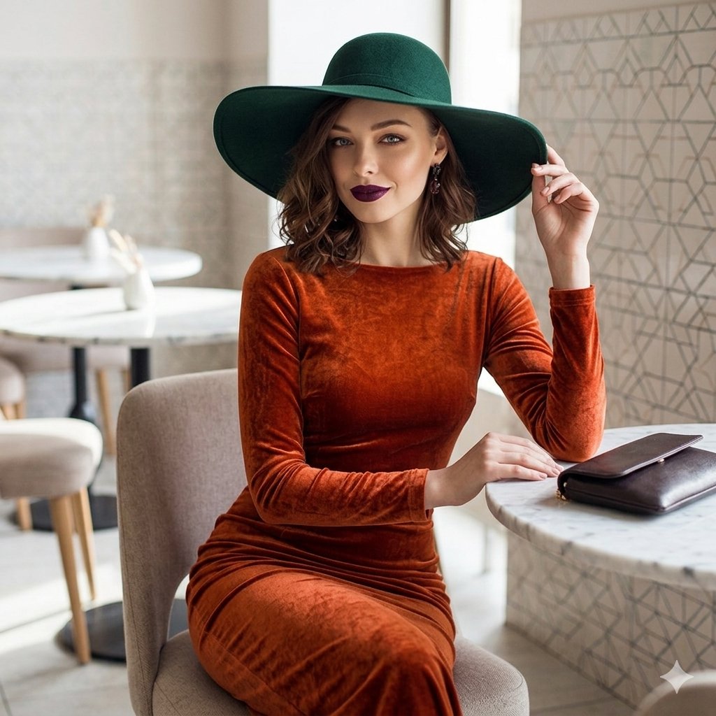 Jewel-Toned Velvet Fashion Editorial - AI image template preview