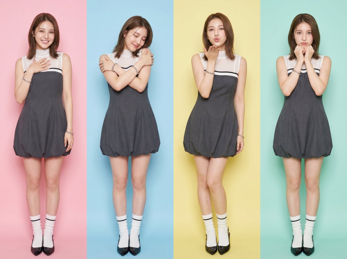 Preppy Fashion Photo Booth Grid - AI image template preview