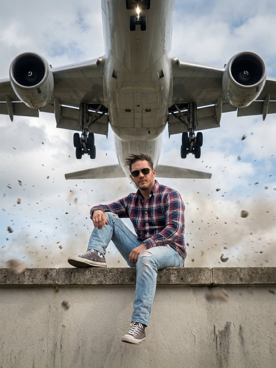Extreme Low Angle Airplane Scene - AI image template preview