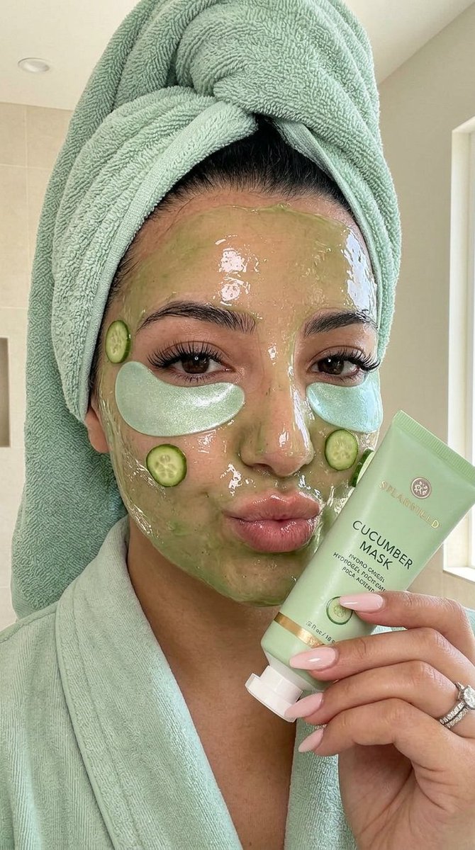 Luxury Skincare Spa Selfie - AI image template preview