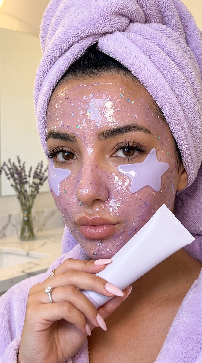 Luxury Lavender Spa Selfie - AI image template preview