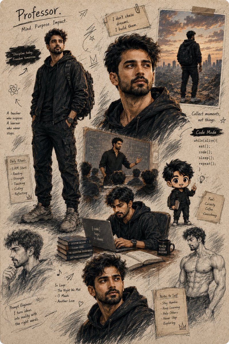 Anime Character Moodboard Poster - AI image template preview