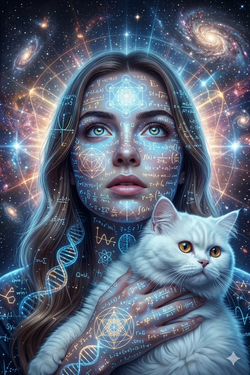Cosmic Science Visualization Portrait - AI image template preview