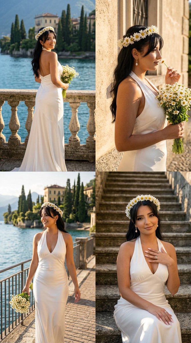 Lake Como Bridal Editorial Collage - AI image template preview