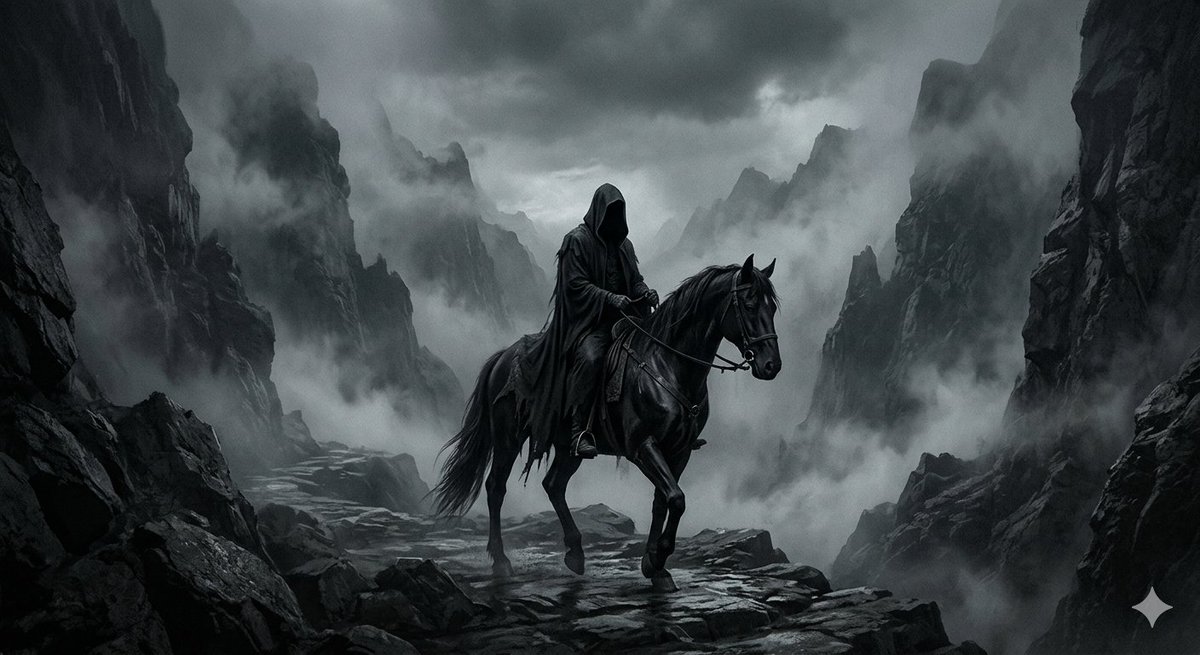 Haunting Dark Fantasy Rider - AI image template preview