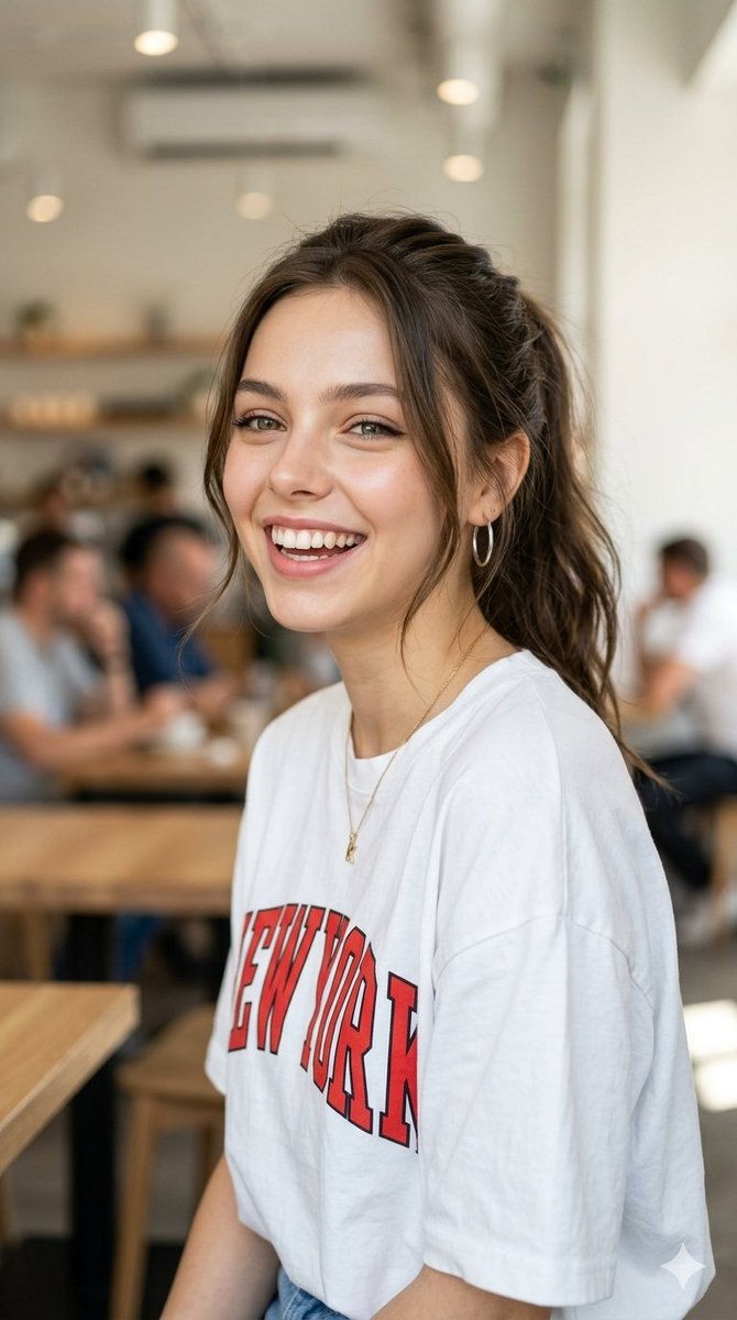 Candid Graphic T-Shirt Portrait - AI image template preview