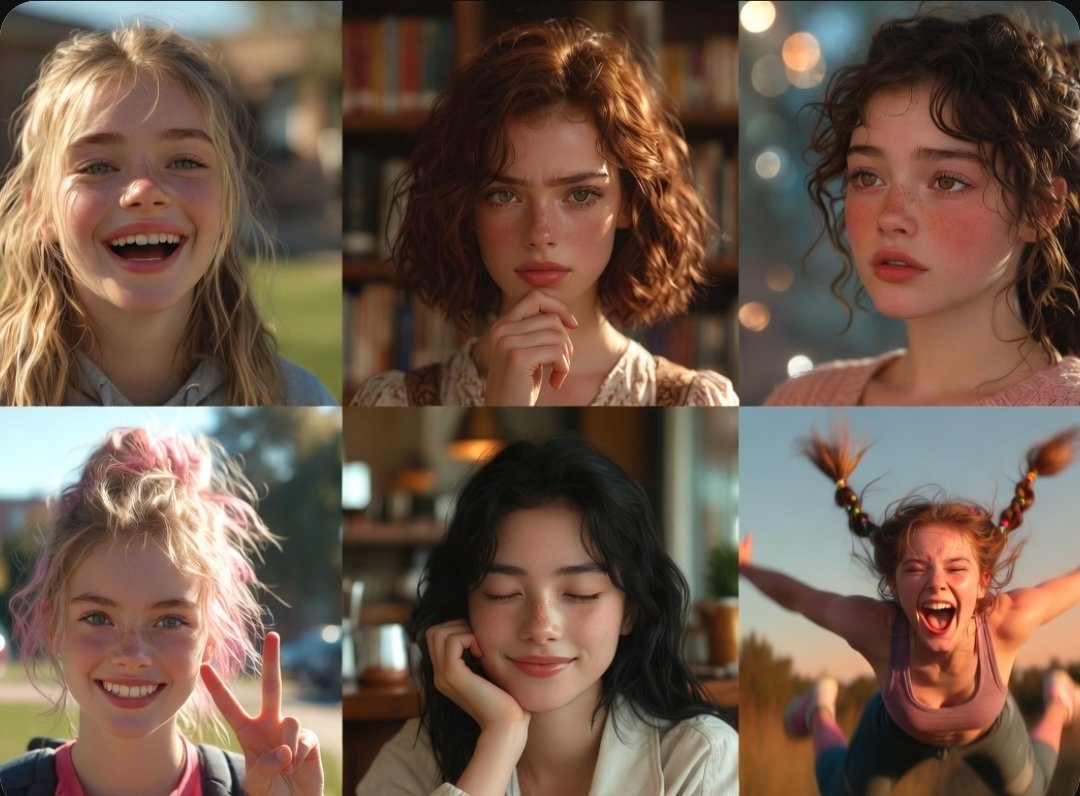 Diverse Portrait Mood Collage - AI image template preview