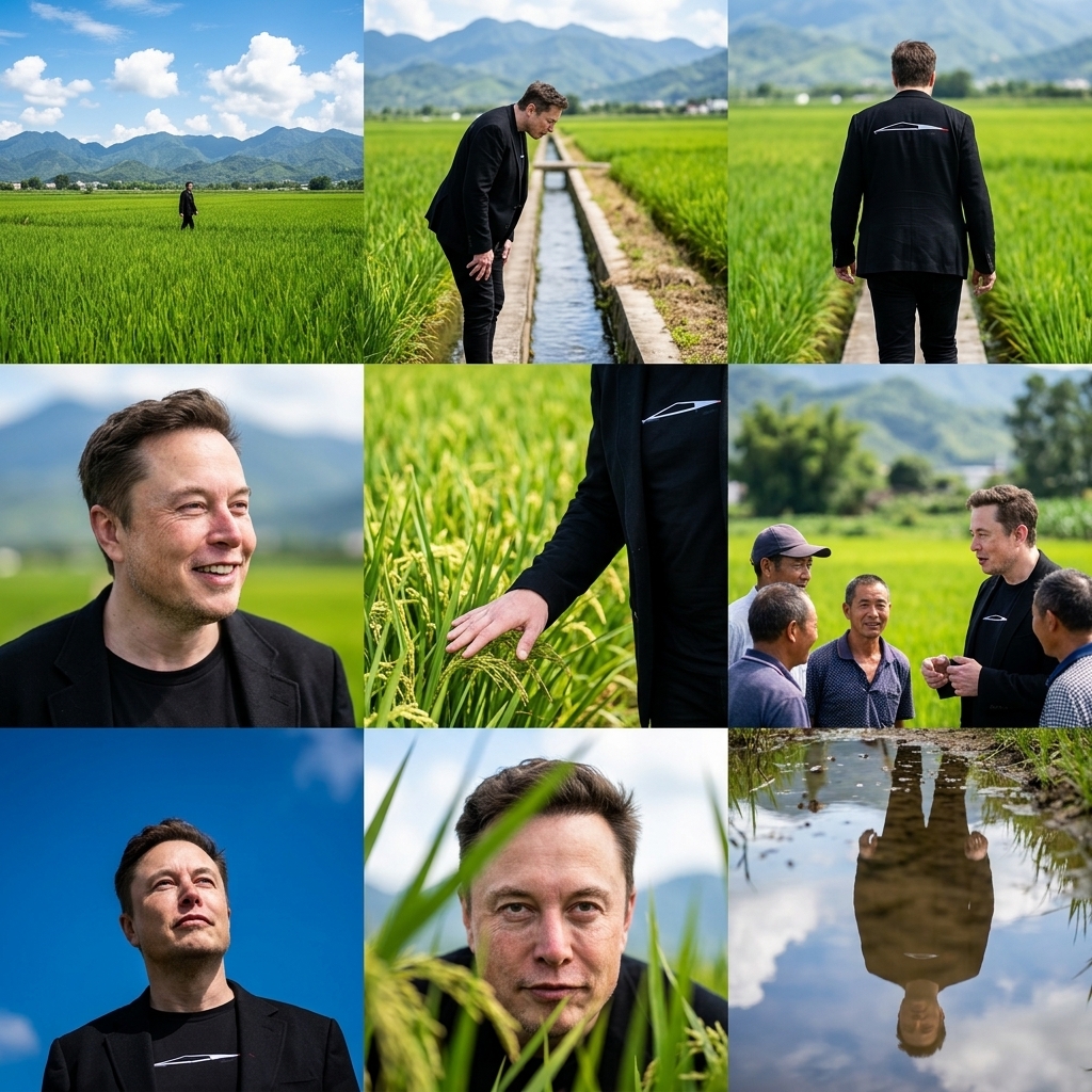 Rural Fields Multi-Perspective Grid - AI image template preview