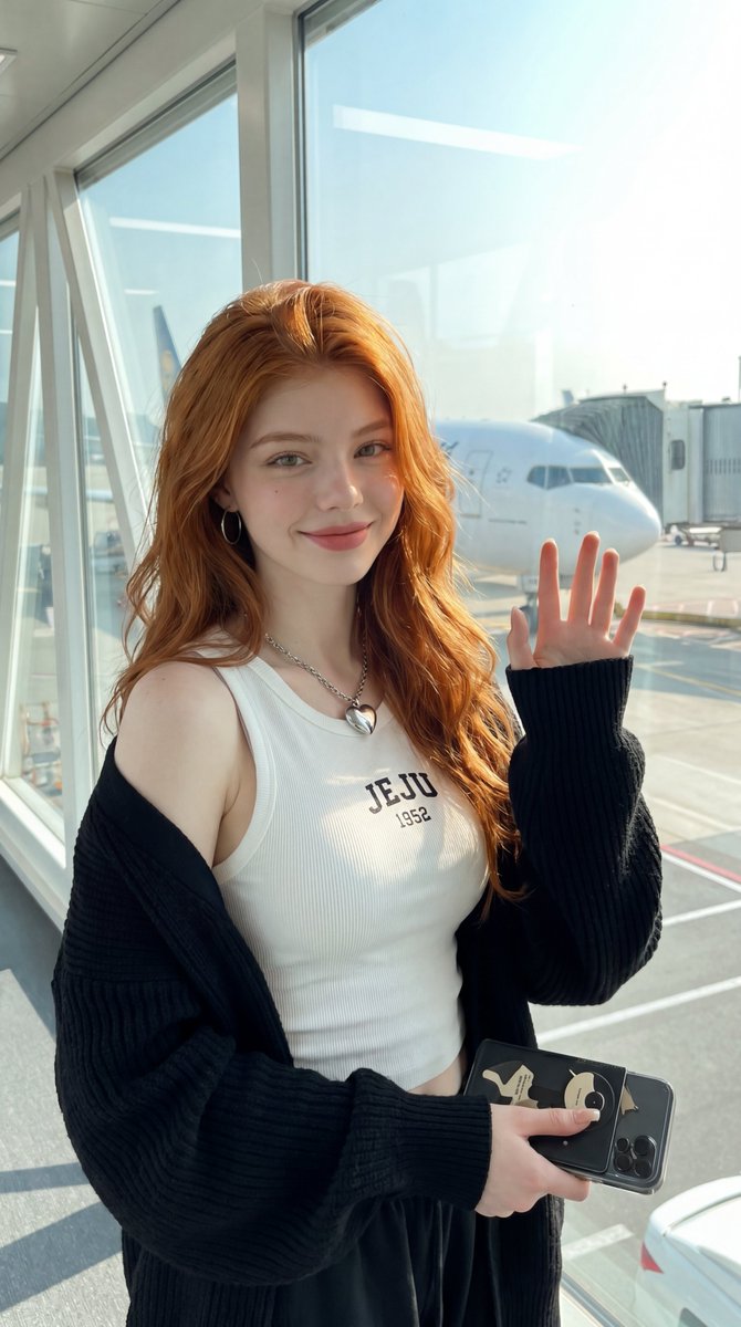 Realistic Airport Terminal Portrait - AI image template preview