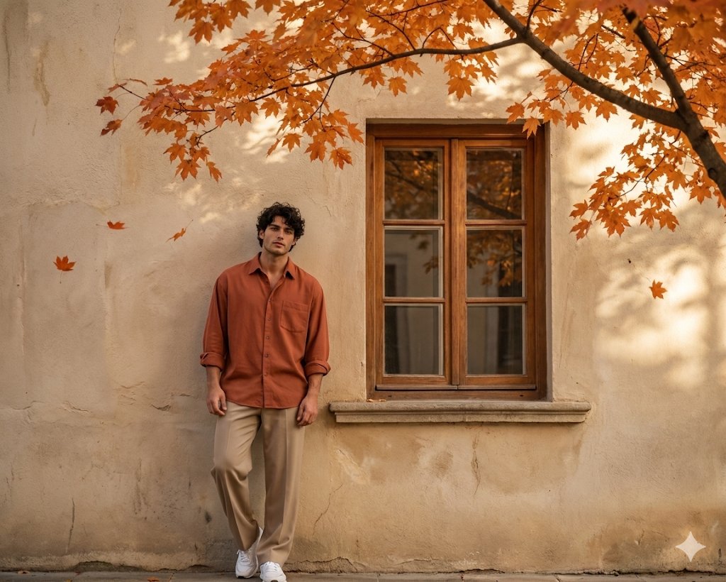 Autumn Environmental Portrait - AI image template preview