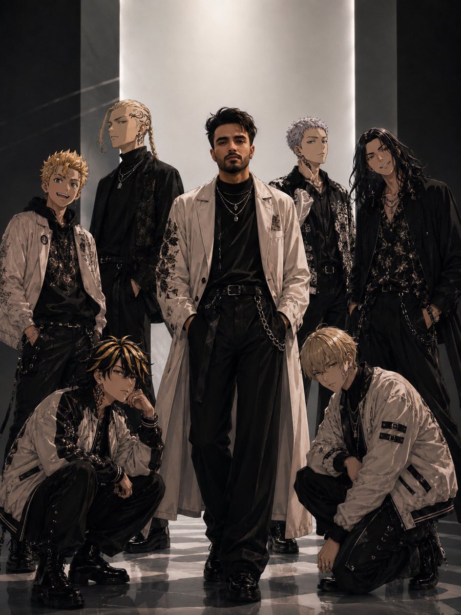 Tokyo Streetwear Anime Leader Portrait - AI image template preview