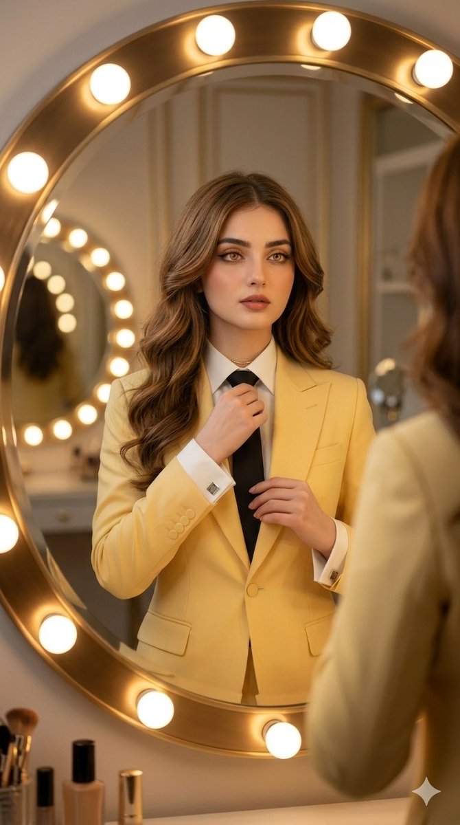 Vanity Mirror Fashion Portrait - AI image template preview