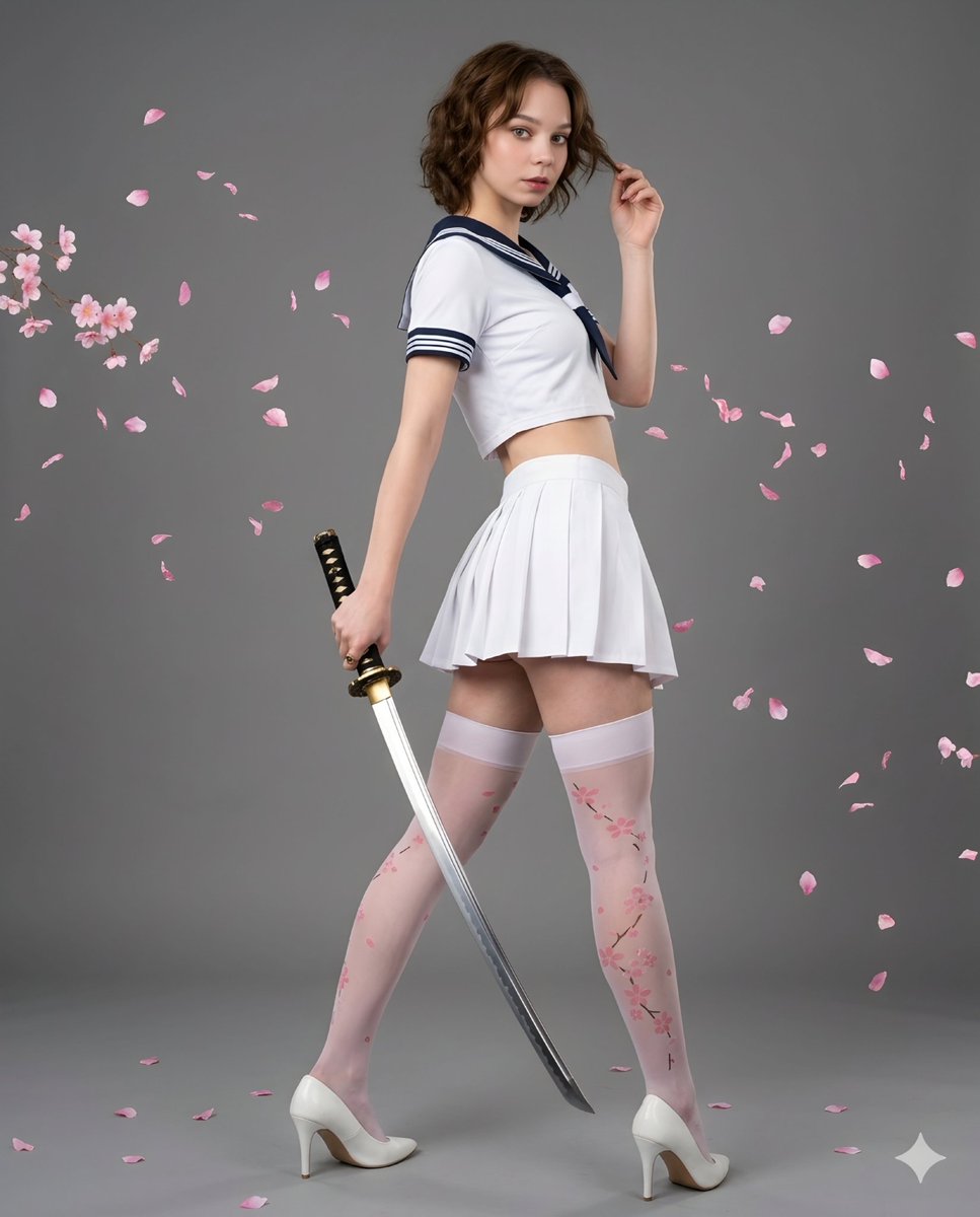 Samurai Style Sailor Fashion Portrait - AI image template preview
