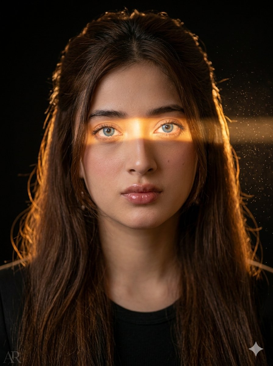 Golden Sunbeam Portrait - AI image template preview