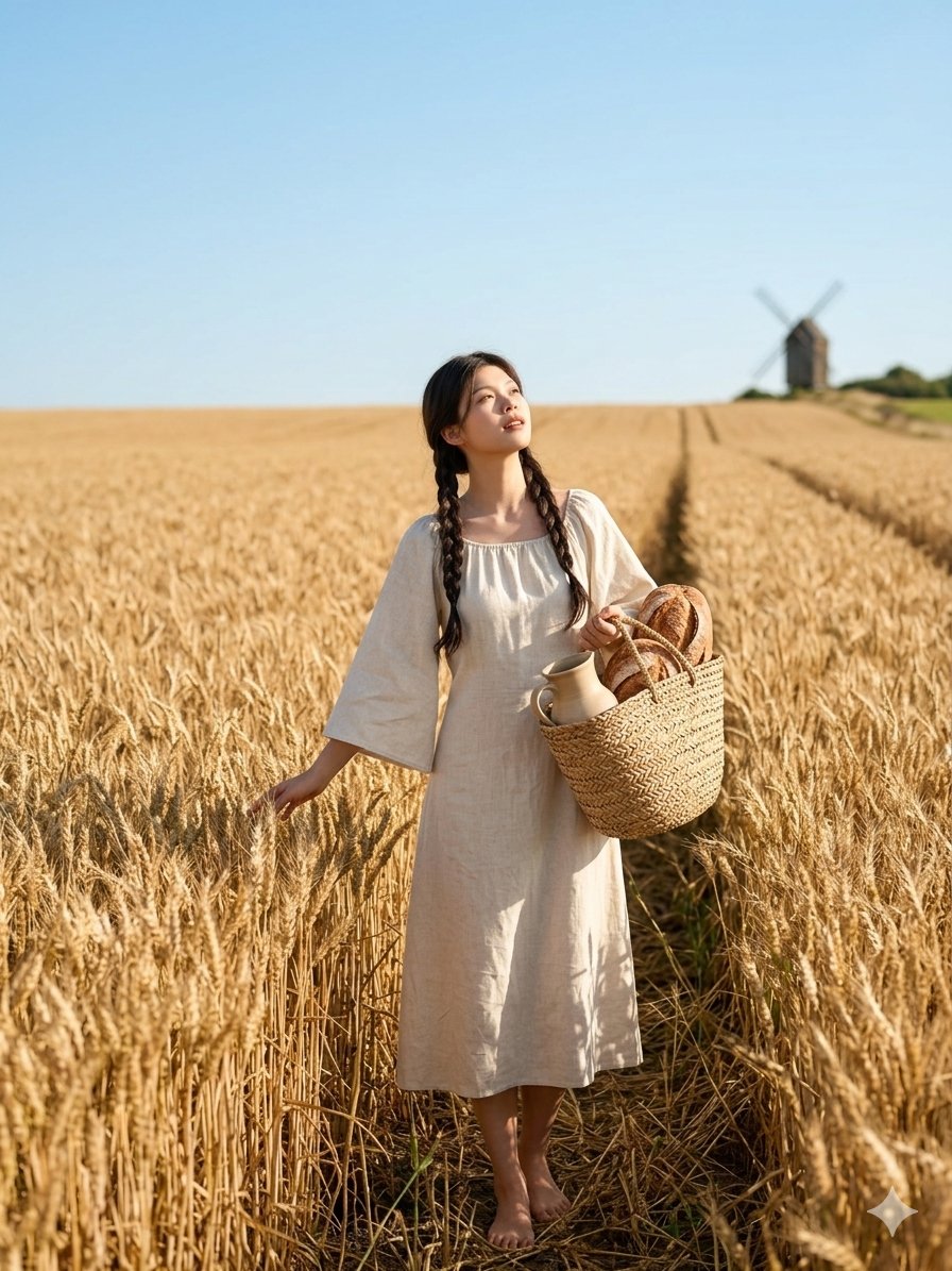 Cottagecore Wheat Field Serenity - AI image template preview