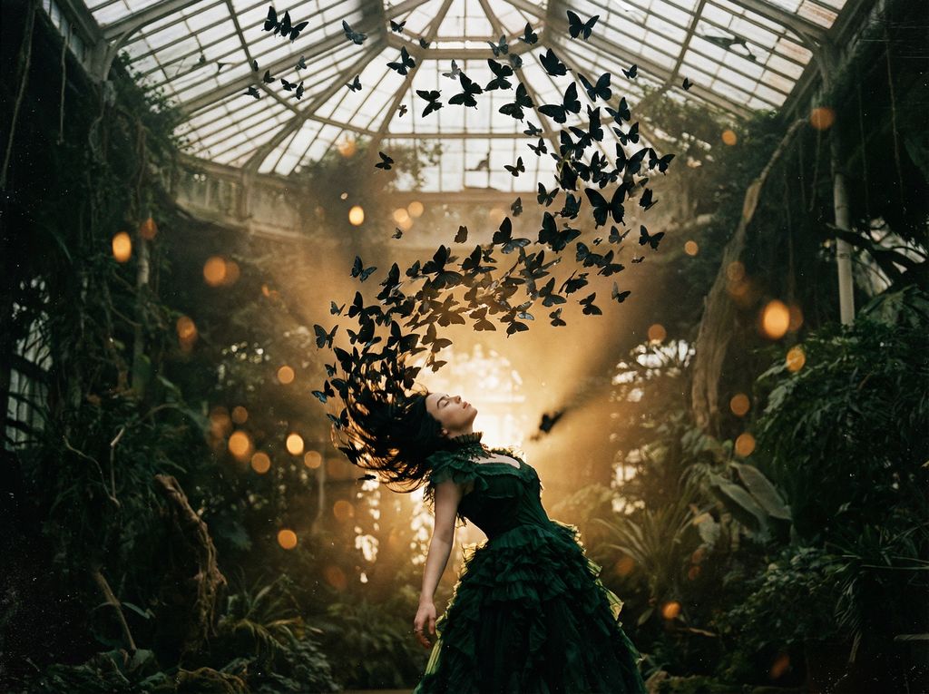Ecstatic Butterfly Dream Subterranean Portrait - AI image template preview