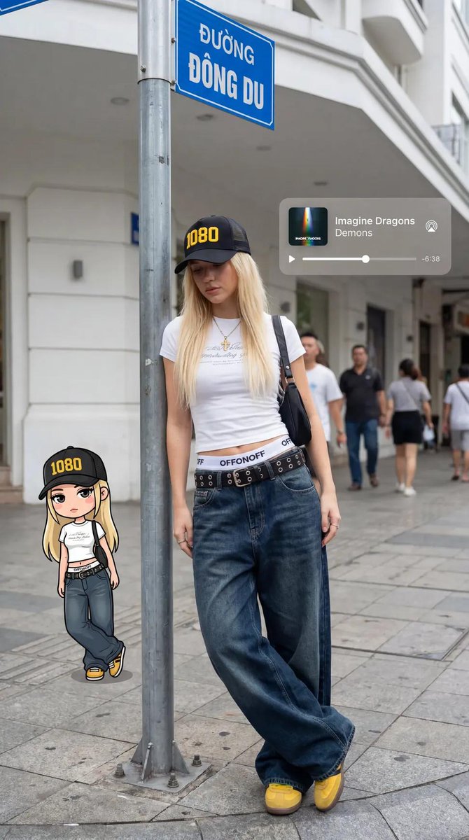 Urban Street Style with Avatar Overlay - AI image template preview