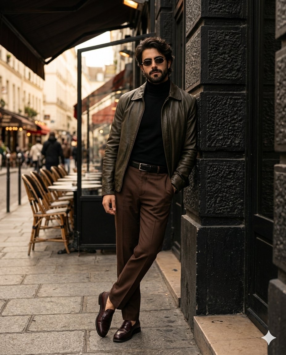 Cinematic Urban Menswear Portrait - AI image template preview
