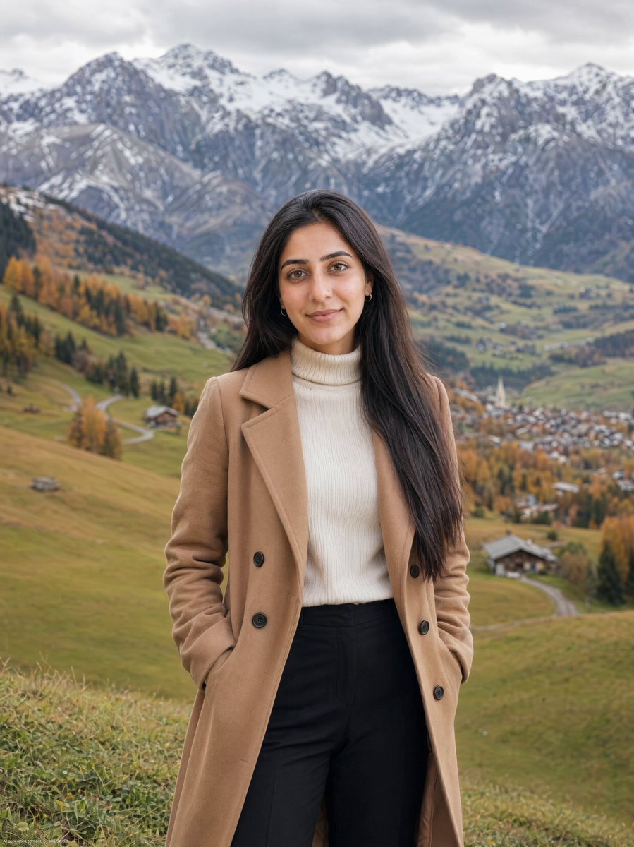Autumn Alpine Meadow Portrait - AI image template preview